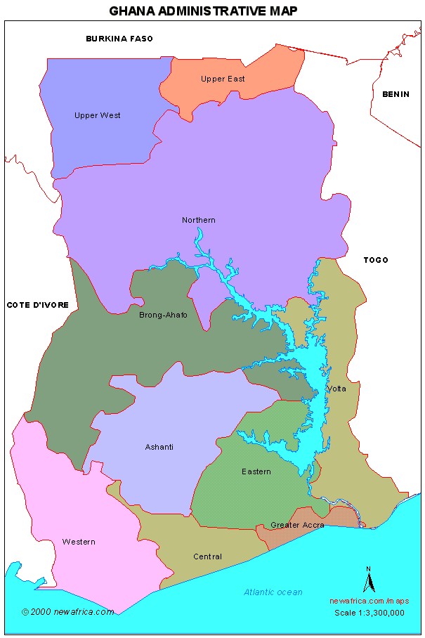 ghana regionen karte